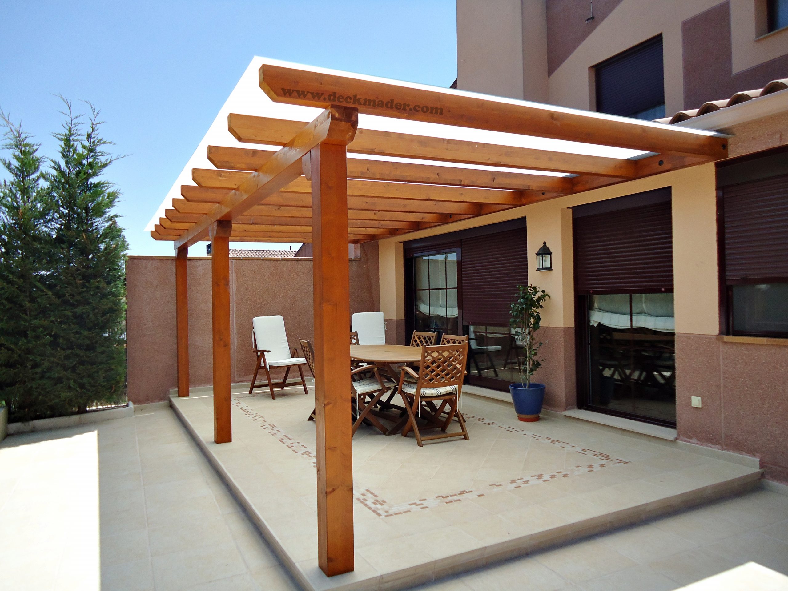 Pérgolas exteriores de madera para jardín, terraza o parcela